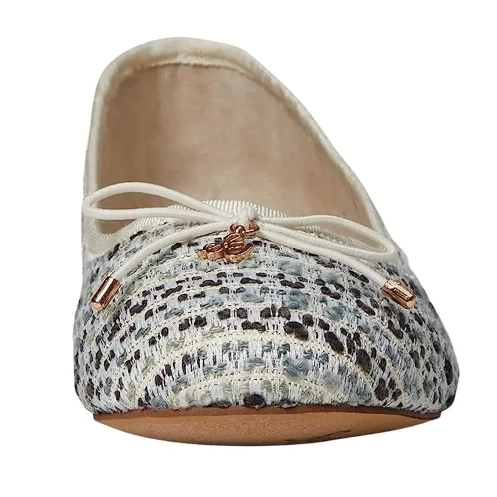 Sam Edelman Kids Felicia Ballet Flats US 2 M EU 33.5 Taupe Vegan Fabric NIB